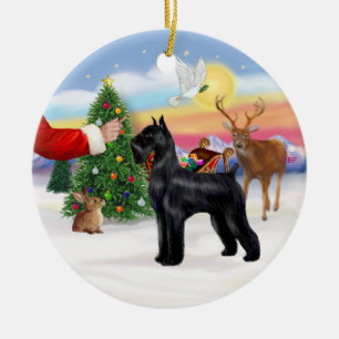 Leckerei für einen riesigen schwarzen Schnauzer Keramikornament