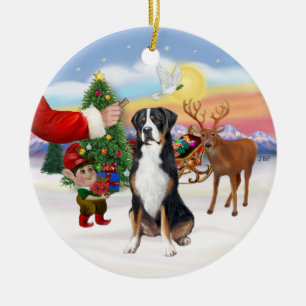 Leckerei für einen Schweizer Großhund Keramik Ornament