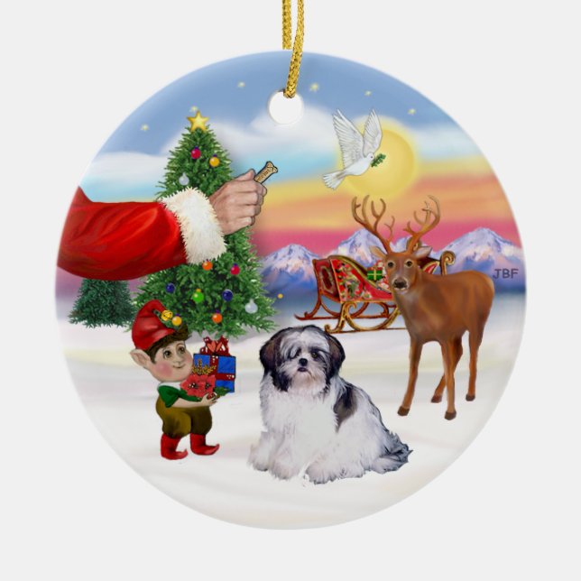 Leckerei für einen Shih Tzu (A) Keramik Ornament (Vorne)