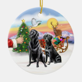 Leckerei für zwei Black Labradors Keramik Ornament