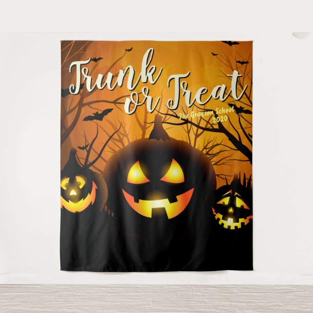 Leckerei Halloween Pumpkins Foto Hintergrund Wandteppich (Vorderseite)