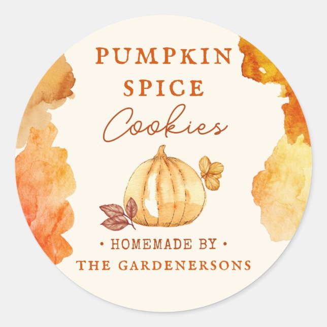 Leckerei Labels für Pumpkin-Gewürze Runder Aufkleber (Vorderseite)