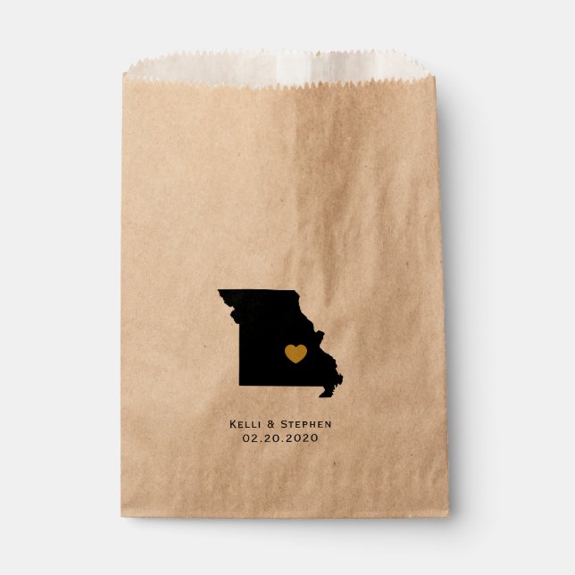 Leckerei-Säcke der Gastgeschenk Hochzeit Missouri, Geschenktütchen (Vorderseite)