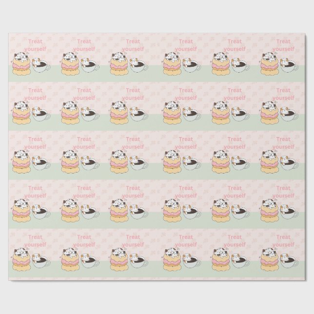 Leckerei Sie selbst Katzen Geschenkpapier (Saum)