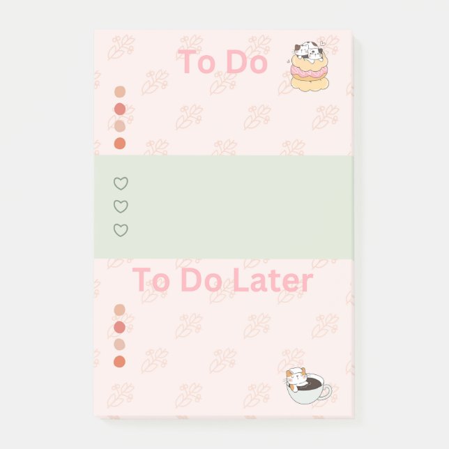 Leckerei Sie selbst Katzen Post-it Klebezettel (Vorderseite)