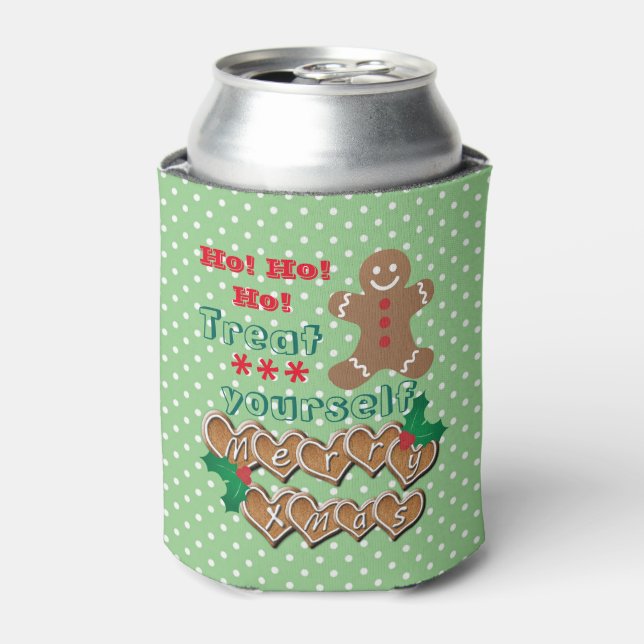 "Leckerei Sie selbst" Weihnachtsgebäck und Dots Dosenkühler (Kanne Vorderseite)