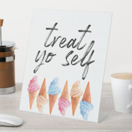 Leckerei Yo Self - Ice Creme Party Unterschrift  Sockelschild