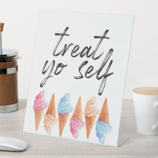 Leckerei Yo Self - Ice Creme Party Unterschrift Sockelschild