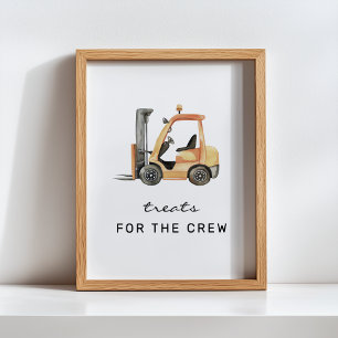 Leckereien für die Crew Bau Geburtstag Zeichen Poster