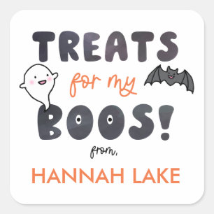 Leckereien für mein Boos Kids Halloween Quadratischer Aufkleber