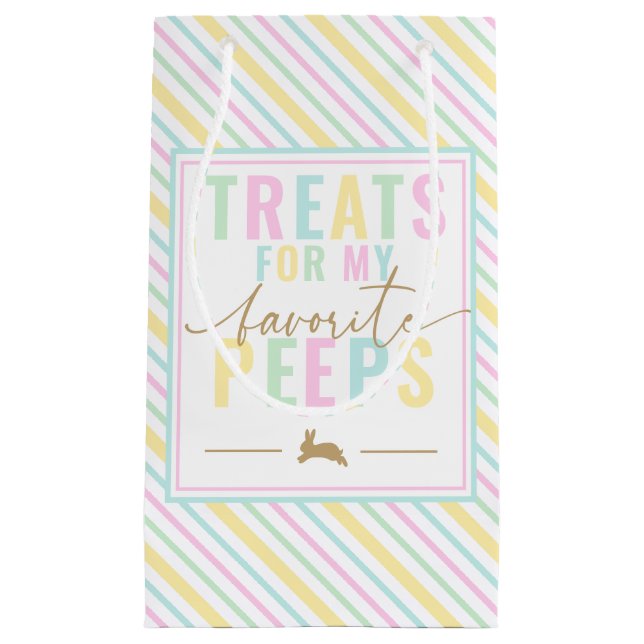 Leckereien für meine Pieps Ostern Bunny Pastel Str Kleine Geschenktüte (Vorderseite)
