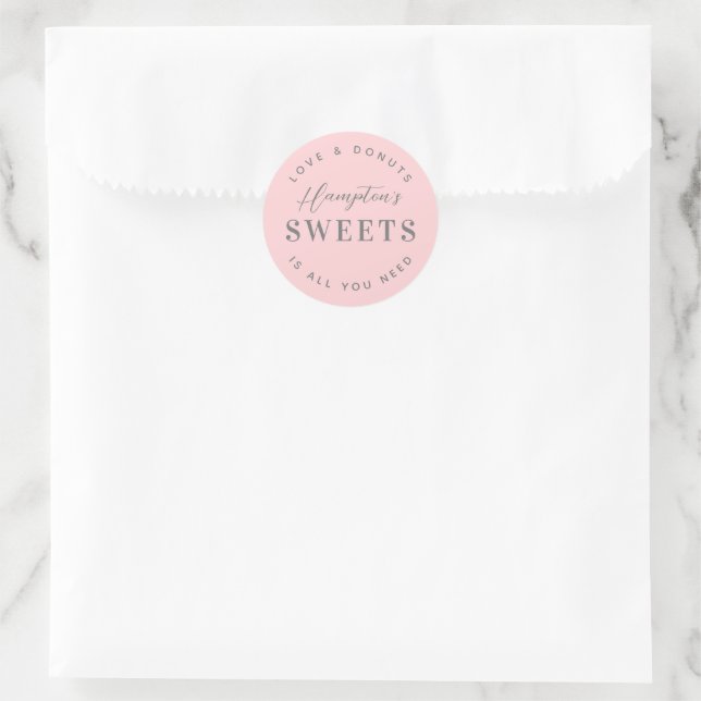 Leckereien Süßigkeiten Gastgeschenk Hochzeit Runder Aufkleber (Tasche)