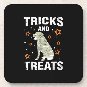 Leckereien _ Tricks Rottweiler Halloween Kostümmus Getränkeuntersetzer