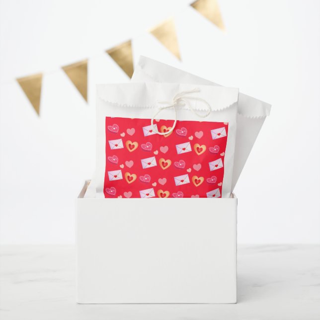 Leckereien und Liebe am Roten und Roten Valentinst Geschenktütchen (Party)