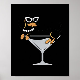 Leckereien und Martinis Lustiger Dachshund Weenie Poster