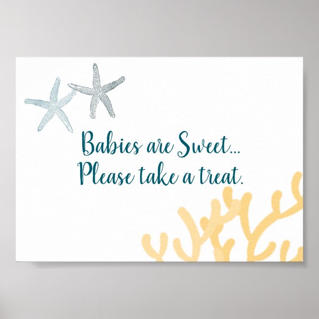 Leckereien Unterschreiben unter Meeresthema Baby-D Poster (Vorne)