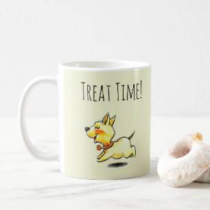 Leckereizeit! Süßer laufender Hundewelpe Kaffeetasse