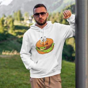 Leckerer Hamburger mit Gesichtsausdruck Hoodie