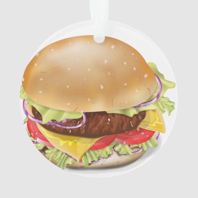 Leckerer Hamburger oder Cheeseburger. Ornament (Rückseite)