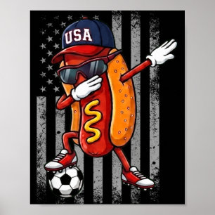 Leckerer Hot Dog Dabbing Lustige Fußball Jungen Mä Poster