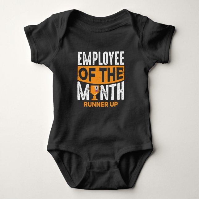 Leckerer Mitarbeiter des Monatsloser-Laufers Joke Baby Strampler (Vorderseite)