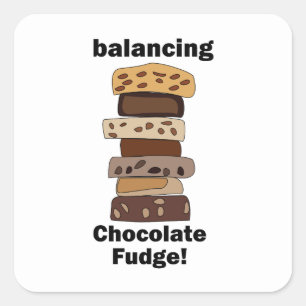 Leckerer Schokoladen-Fudge-Dessert-Ausgleich lusti Quadratischer Aufkleber