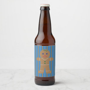 Leckerer und Hübscher Lebkuchenmann Bierflaschenetikett
