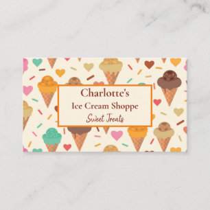 Leckeres bunte Eiscrememuster individuell angepass Visitenkarte