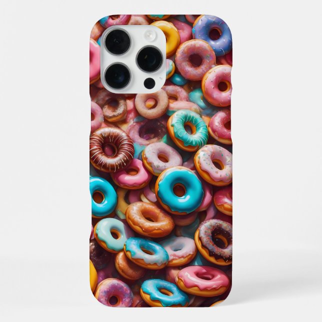 Leckeres Donut-Muster iPhone 16 Pro Max Hülle (Rückseite)