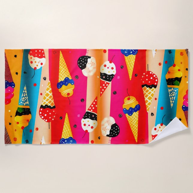 Leckeres Eis Strandtuch (Vorderseite)