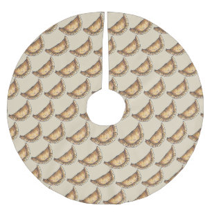 Leckeres Empanadas Spanisch Lateinamerikanisches G Polyester Weihnachtsbaumdecke