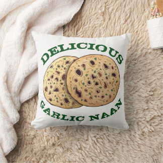 Leckeres Knoblauch Naan Broad Indian Flatbrot Nahr Kissen
