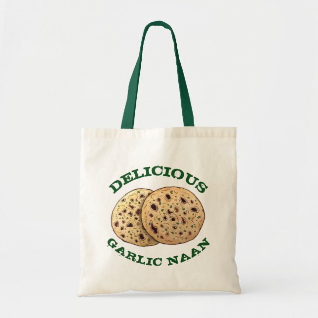 Leckeres Knoblauch Naan Brot Indian Flatbrei Bäcke Tragetasche (Vorne)