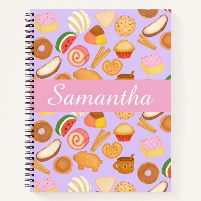 Leckeres mexikanisches Pan Dulce Süßbrot Notizbuch (Vorderseite)