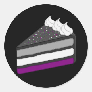 Leckeres Stück Asexueller Kuchen Runder Aufkleber