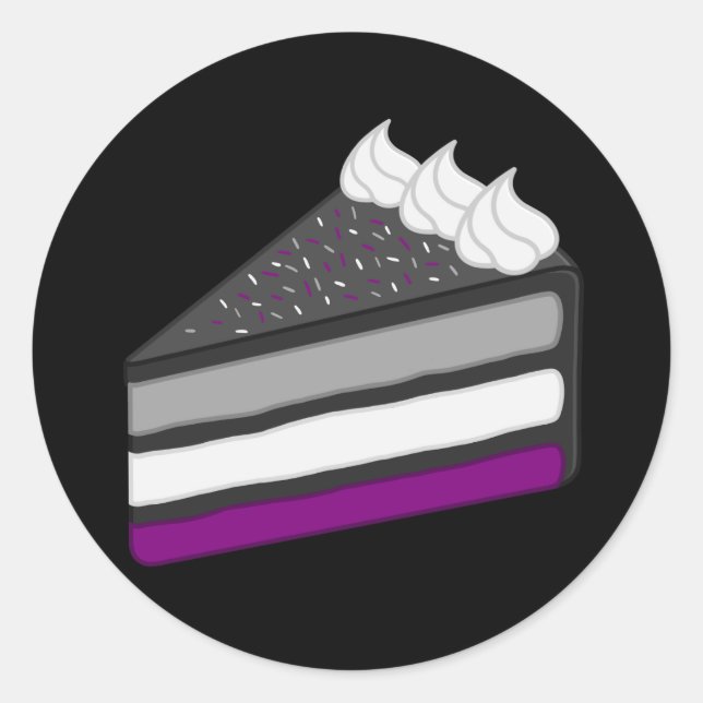 Leckeres Stück Asexueller Kuchen Runder Aufkleber (Vorderseite)