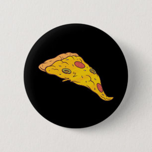Leckeres Stück Pizza-Cartoon-Design Button