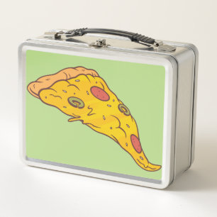 Leckeres Stück Pizza Cartoon-Design Metall Brotdose
