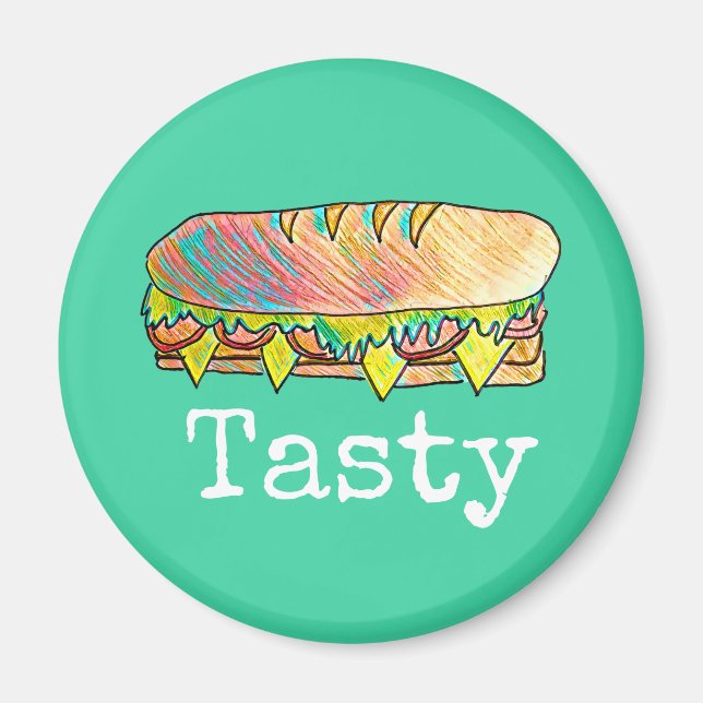 Leckeres Untersandwich niedliche Küche Kunst Magnet (Vorne)