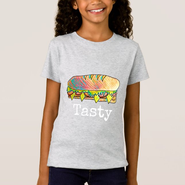 Leckeres Untersandwich niedliche Küche Kunst T-Shirt (Vorderseite)