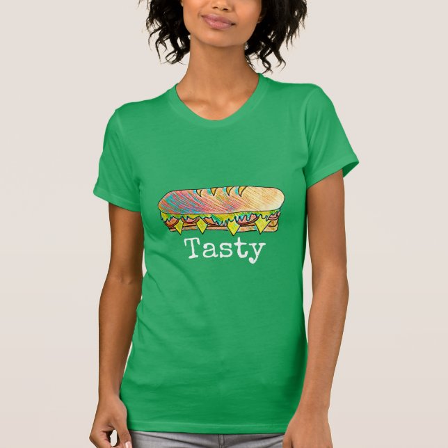 Leckeres Untersandwich niedliche Küche Kunst T-Shirt (Vorderseite)