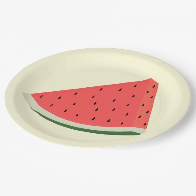 Leckeres Watermelon - Süß - Pappteller (Schrägansicht)