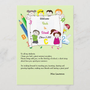 L'école badine le carte pour notes de l'activité