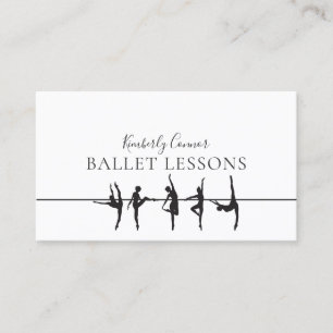 Leçons de ballet simple Carte de visite blanc
