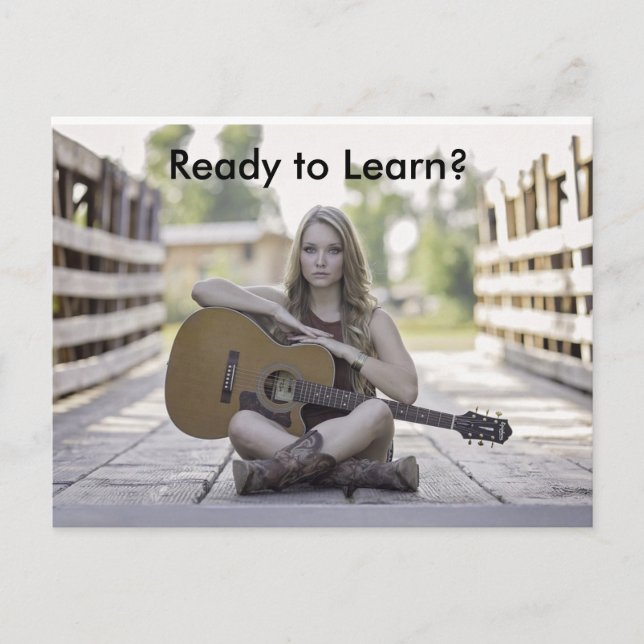 Leçons de guitare Publicité Carte postale pour les (Devant)