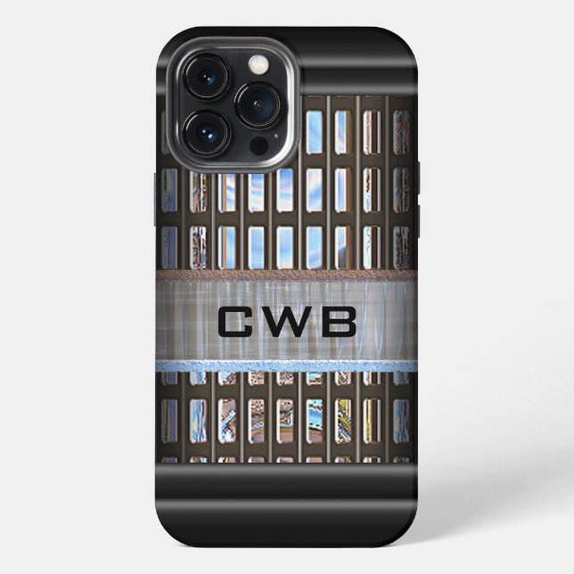 LeCrosse Point Modern Monogramm  iPhone 13 Pro Max Hülle (Rückseite)