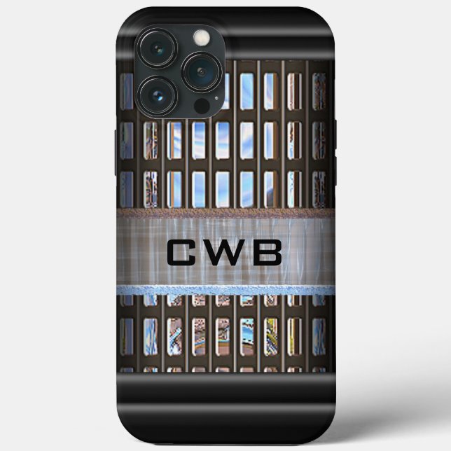 LeCrosse Point Modernes Monogramm Case-Mate iPhone Hülle (Rückseite)