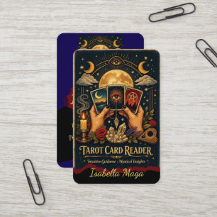 Lecteur de Cartes de Tarot Carte de Visite Gold My