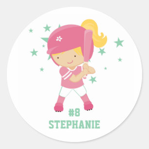 Lecteur de softball personnalisé et autocollant ét