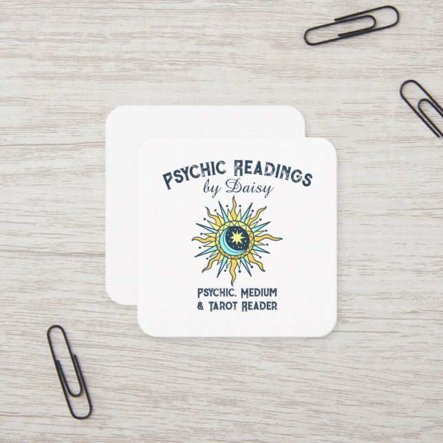 Lecteur de Tarot de Lune Tribale Carte de visite (Devant/Arrière en situation)